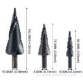 3 paquetes Spiral Step Drill Bit Set